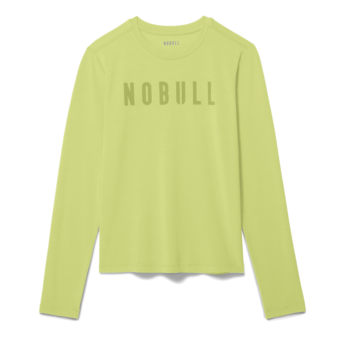 Women's Pear NOBULL Long Sleeve Tee Flat Lay Angle.