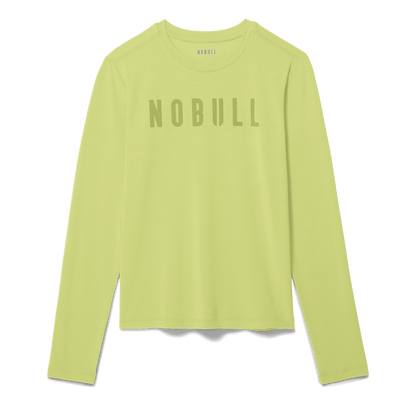 Women's Pear NOBULL Long Sleeve Tee Flat Lay Angle.