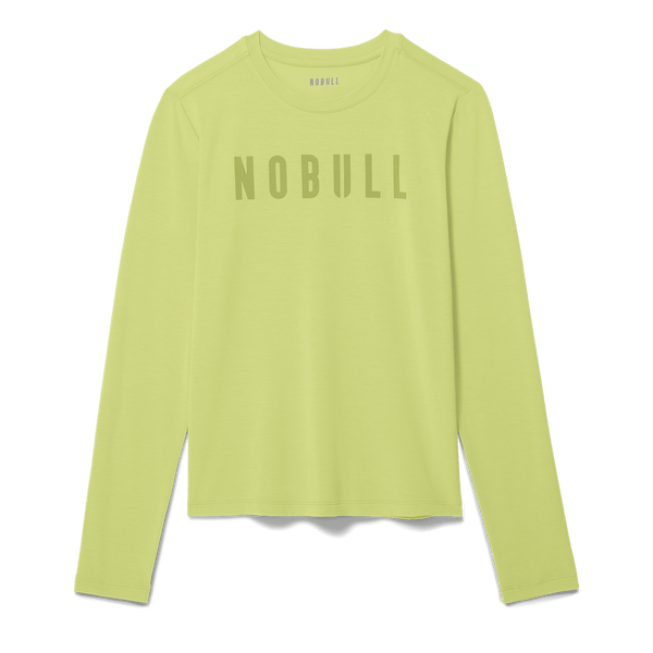 Women's Pear NOBULL Long Sleeve Tee Flat Lay Angle.