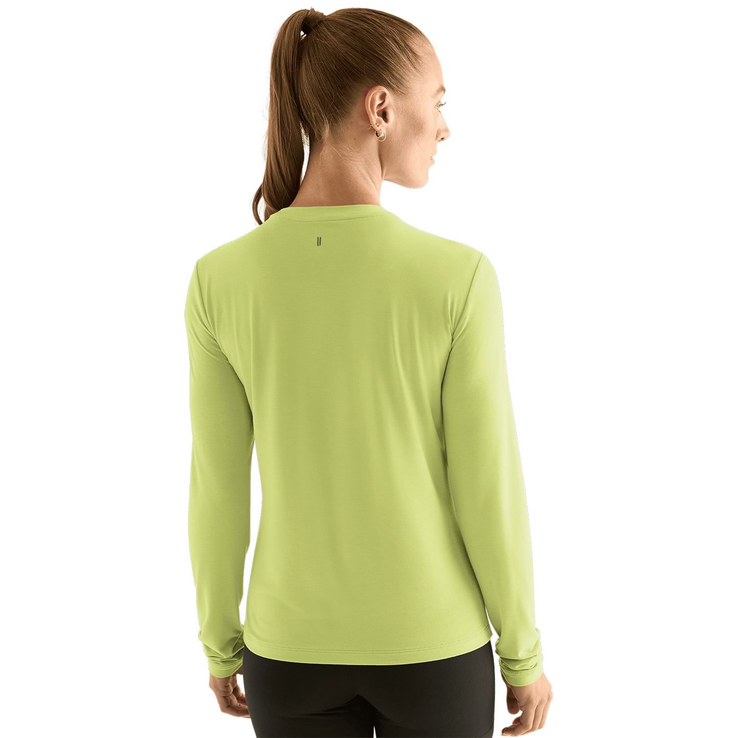 Women's Pear NOBULL Long Sleeve Tee Back Angle.