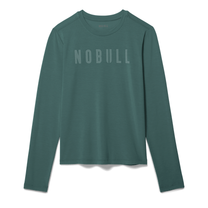 Women's Silver Pine Long Sleeve Tee Flat Lay Angle.