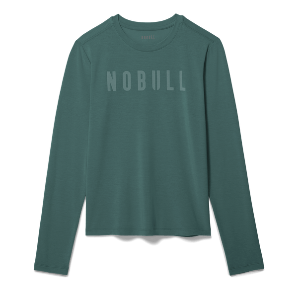 Women's Silver Pine Long Sleeve Tee Flat Lay Angle.