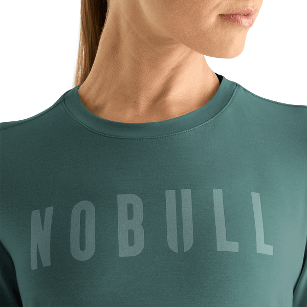 Women's Silver Pine Long Sleeve Tee Detail Angle.