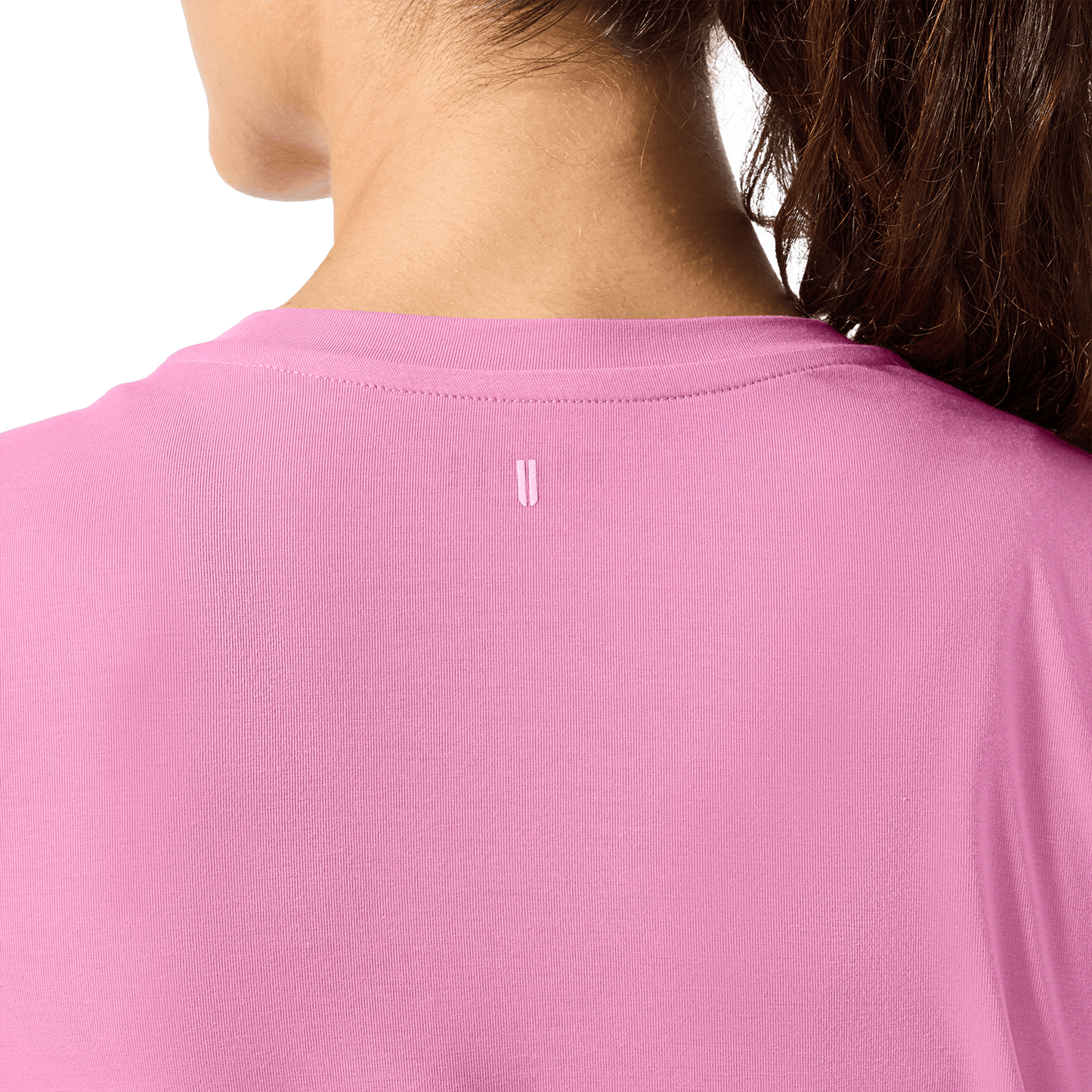 Soft Pink NOBULL Long Sleeve Tee Back Detail Angle.