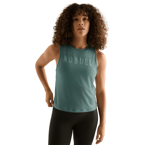 Women's Silver Pine NOBULL Muscle Tank Front Angle.