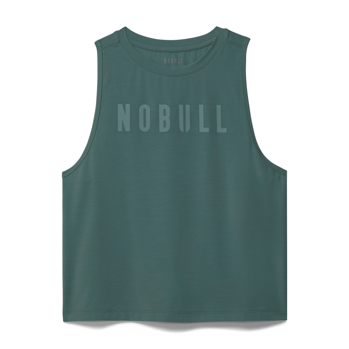 Women's Silver Pine NOBULL Muscle Tank Flat Lay Angle.