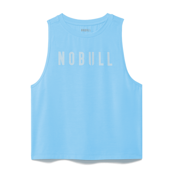 Women's Alaskan Blue NOBULL Muscle Tank Flat Lay Angle.