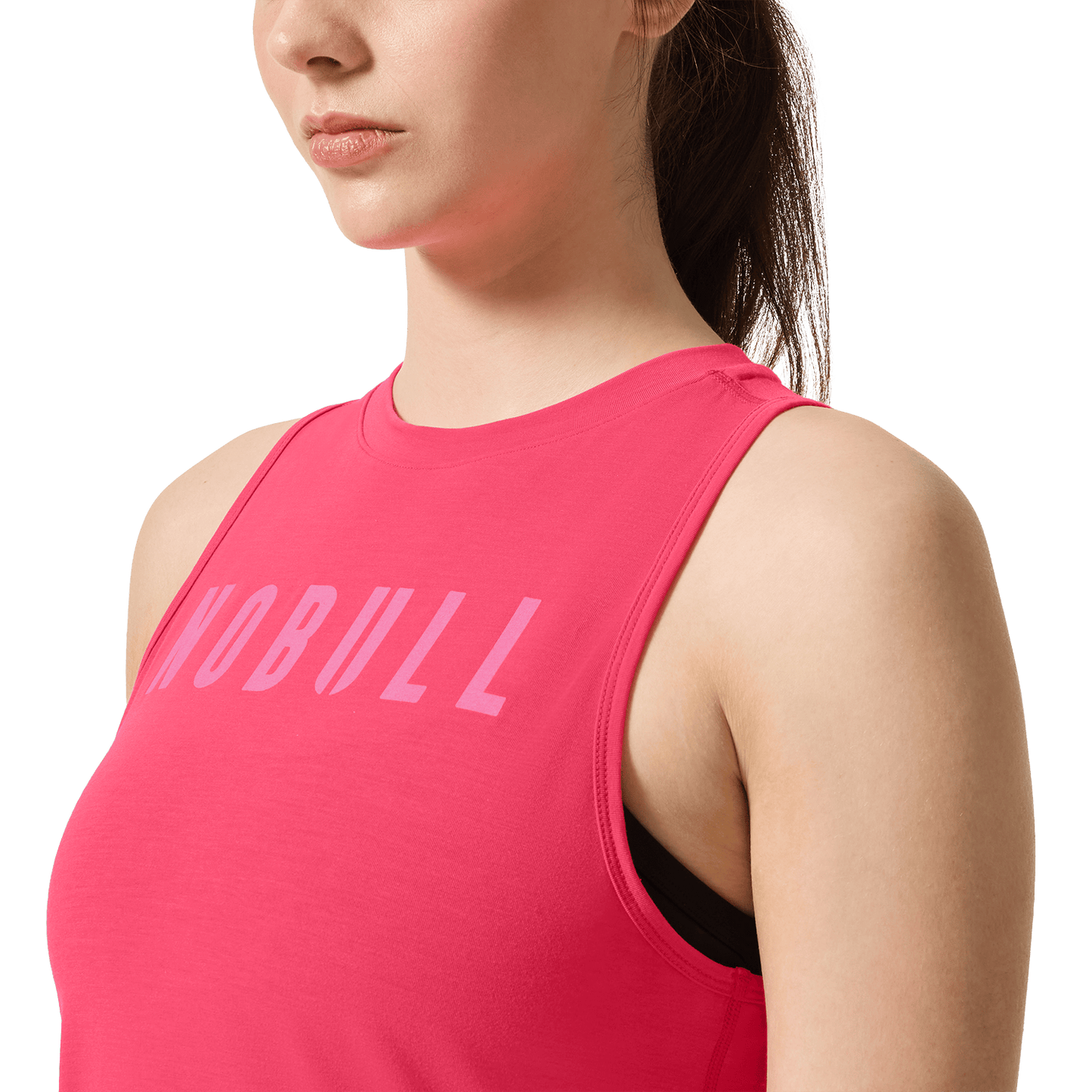 Women's Punch NOBULL Muscle Tank Front Detail Angle.