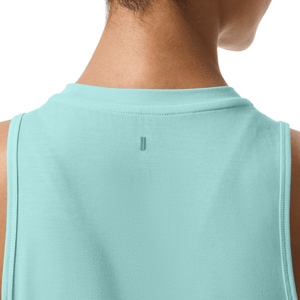 Women's Blue Haze NOBULL Muscle Tank Back Detail Angle.