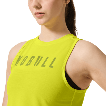 Women's Zest NOBULL Muscle Tank Front Detail On Body Angle.