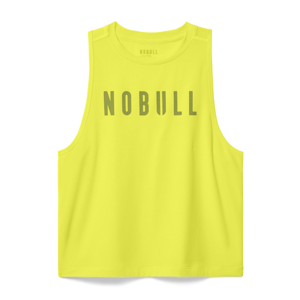 Women's Zest NOBULL Muscle Tank Flat Lay Angle.
