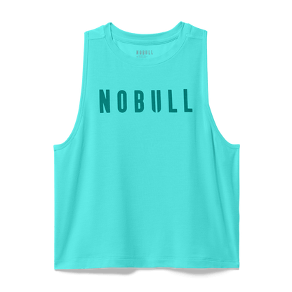 Women's Aqua Wash NOBULL Muscle Tank Flat Lay Angle.