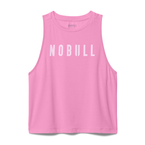 Women's Soft Pink NOBULL Muscle Tank Flay Lay Angle.