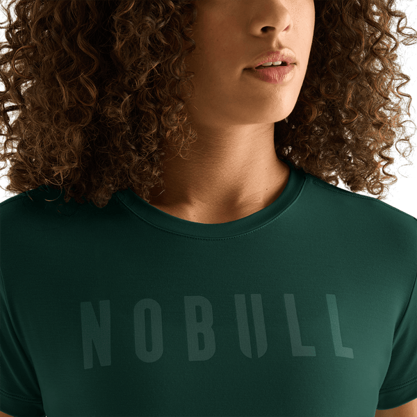 Women's Dark Ivy NOBULL Tee Detail Angle.