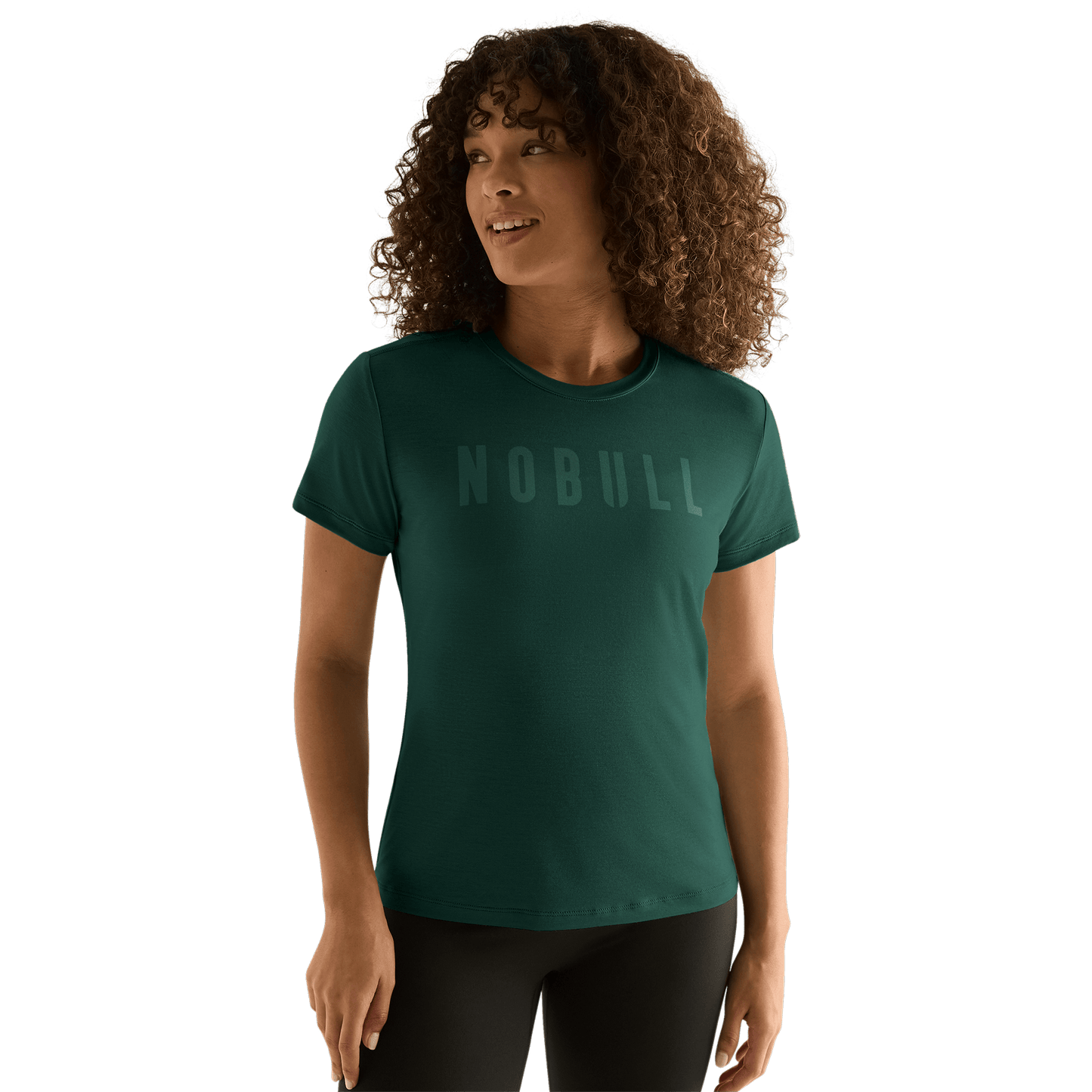 Women's Dark Ivy NOBULL Tee Front Angle.