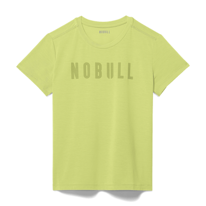 Women's Pear NOBULL Tee Flat Lay Angle.