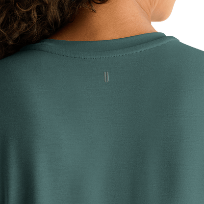 Women's Silver Pine NOBULL Tee Detail Angle.