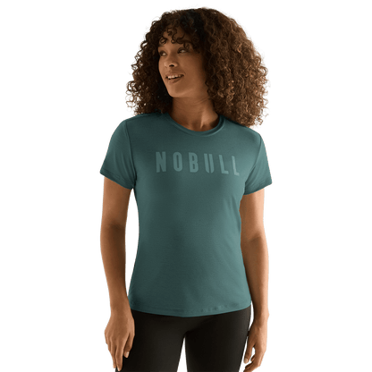 Women's Silver Pine NOBULL Tee Front Angle.