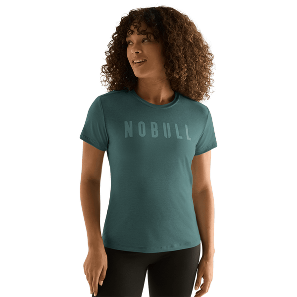 Women's Silver Pine NOBULL Tee Front Angle.