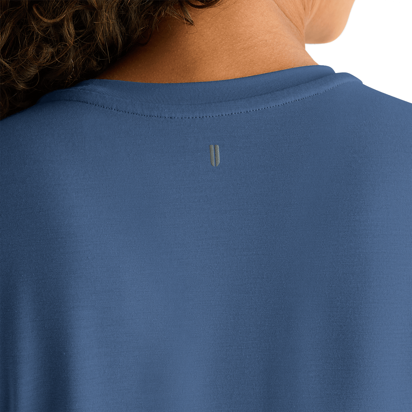 Women's Coastal Blue NOBULL Tee Back Detail Angle.