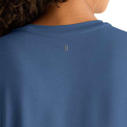 Women's Coastal Blue NOBULL Tee Back Detail Angle.