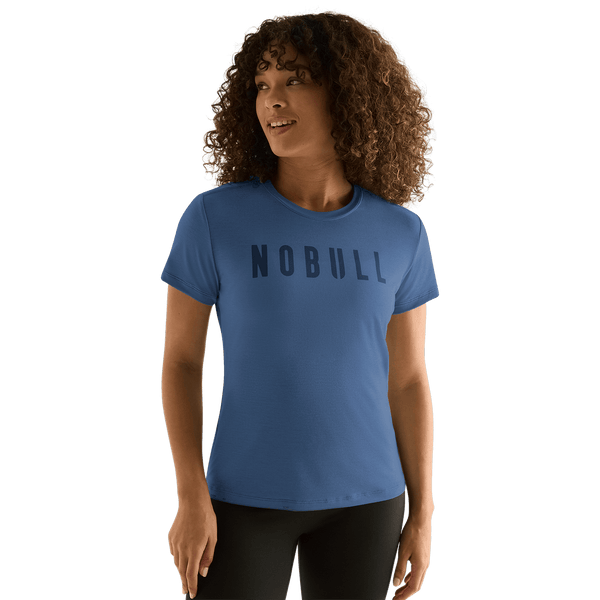 Women's Coastal Blue NOBULL Tee Front Angle.