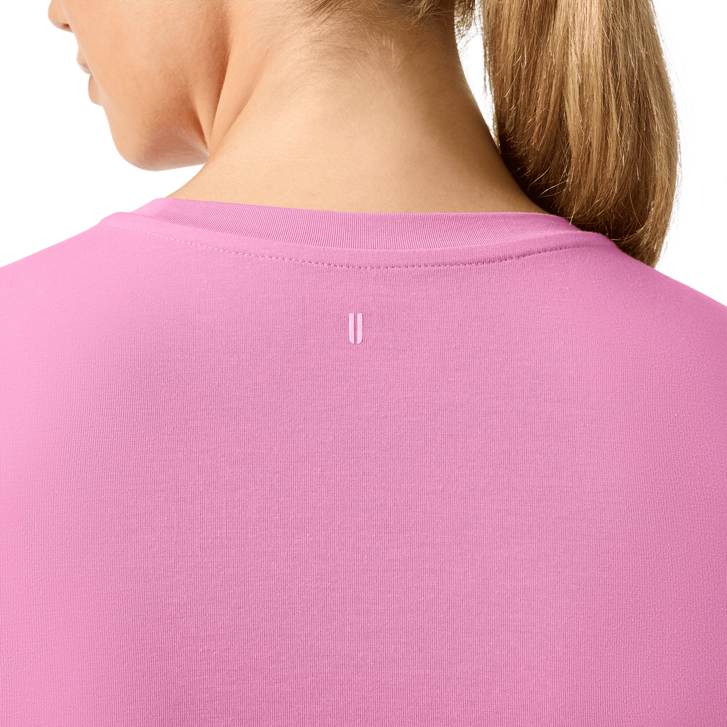 Women's Soft Pink NOBULL Tee Back Detail Angle.