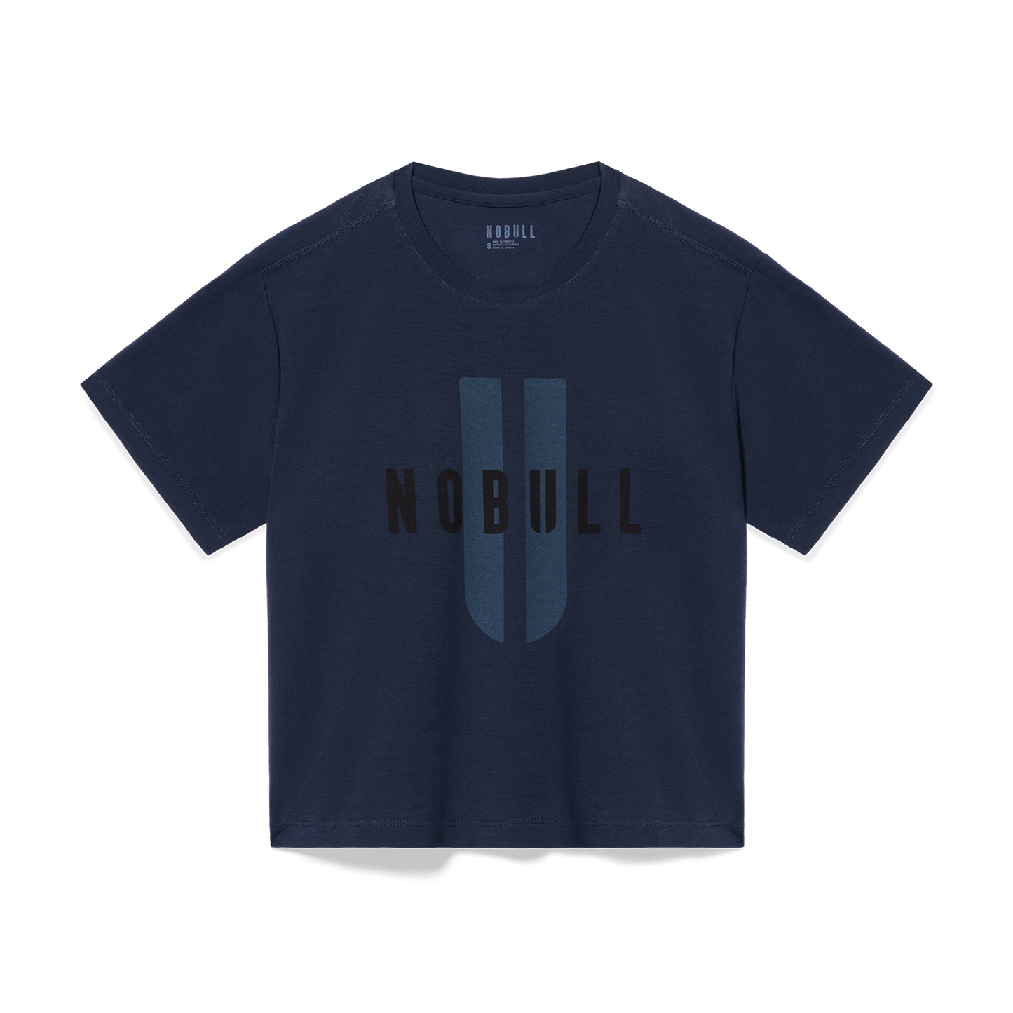 Women's Night Navy NOBULL U Tee Flat Lay Angle.