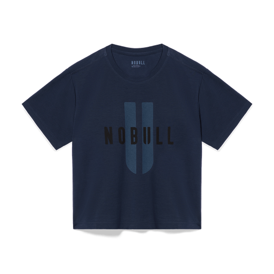 
                        Women's Night Navy NOBULL U Tee Flat Lay Angle.
                      