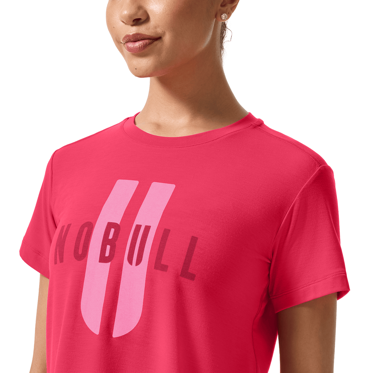 Women's Punch NOBULL U Boxy Tee Front Detail Angle.