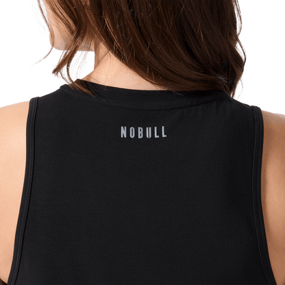 Women's Black NOBULL U Muscle Tank Back Angle.