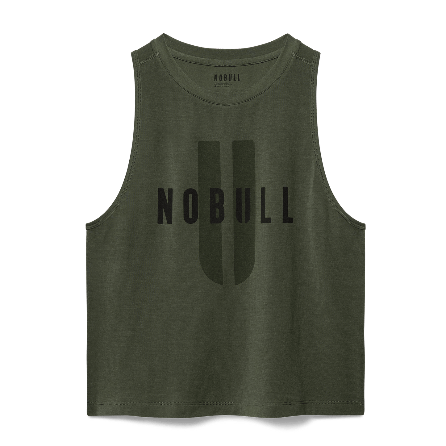 Women's Dark Army NOBULL U Muscle Tank Flat Lay Angle.