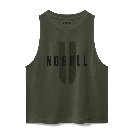 Women's Dark Army NOBULL U Muscle Tank Flat Lay Angle.