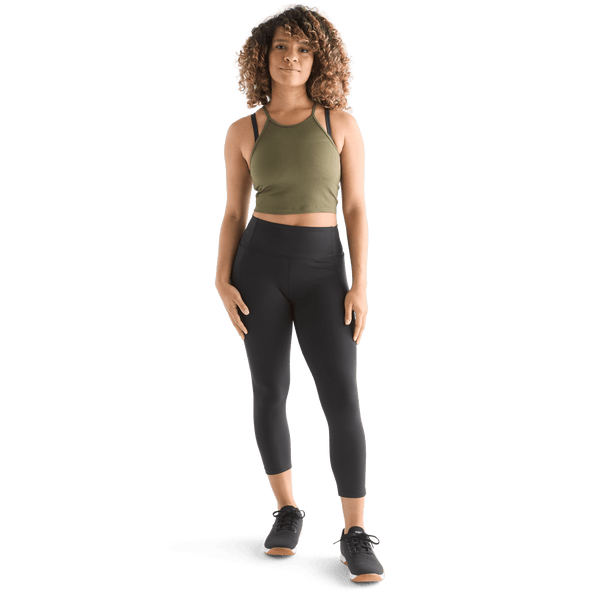 Women's Ribbed Halter Crop Tank