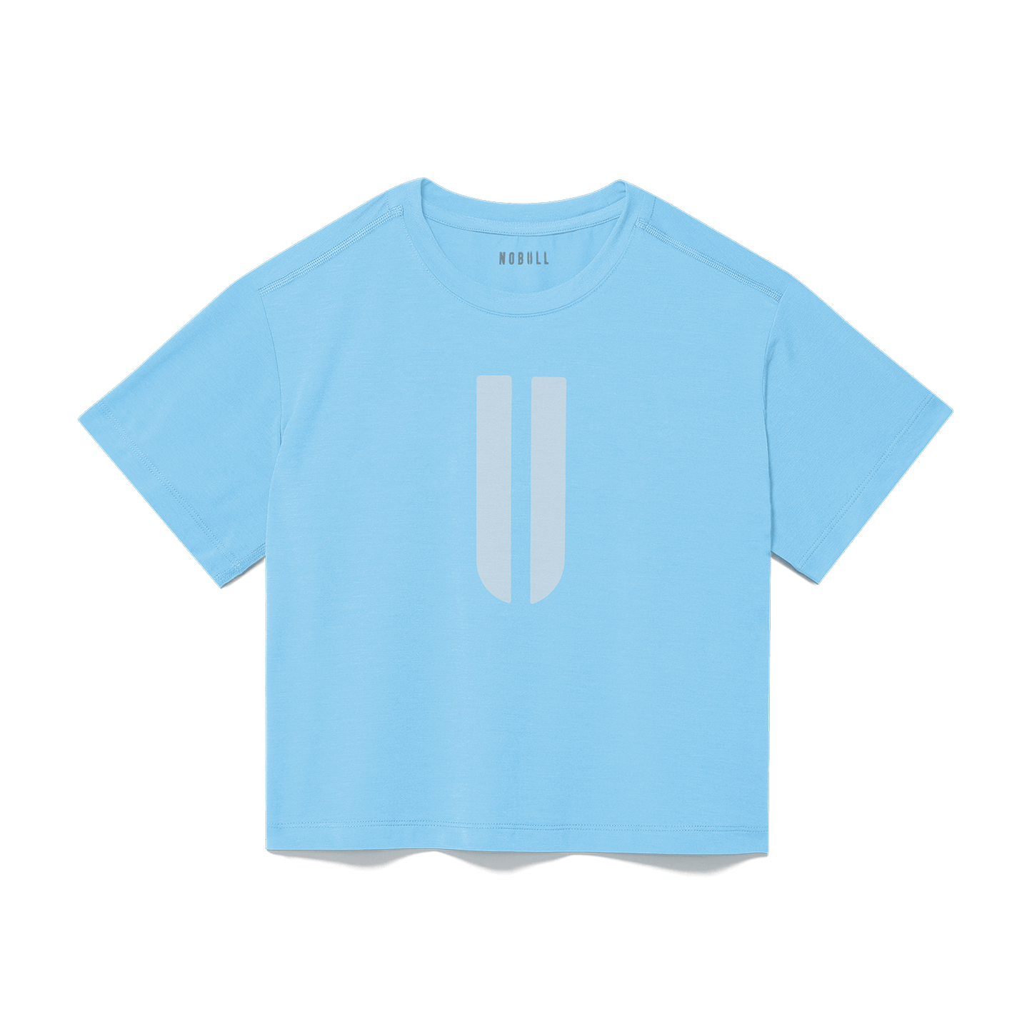 Women's Alaskan Blue U Boxy Tee Flat Lay Angle.