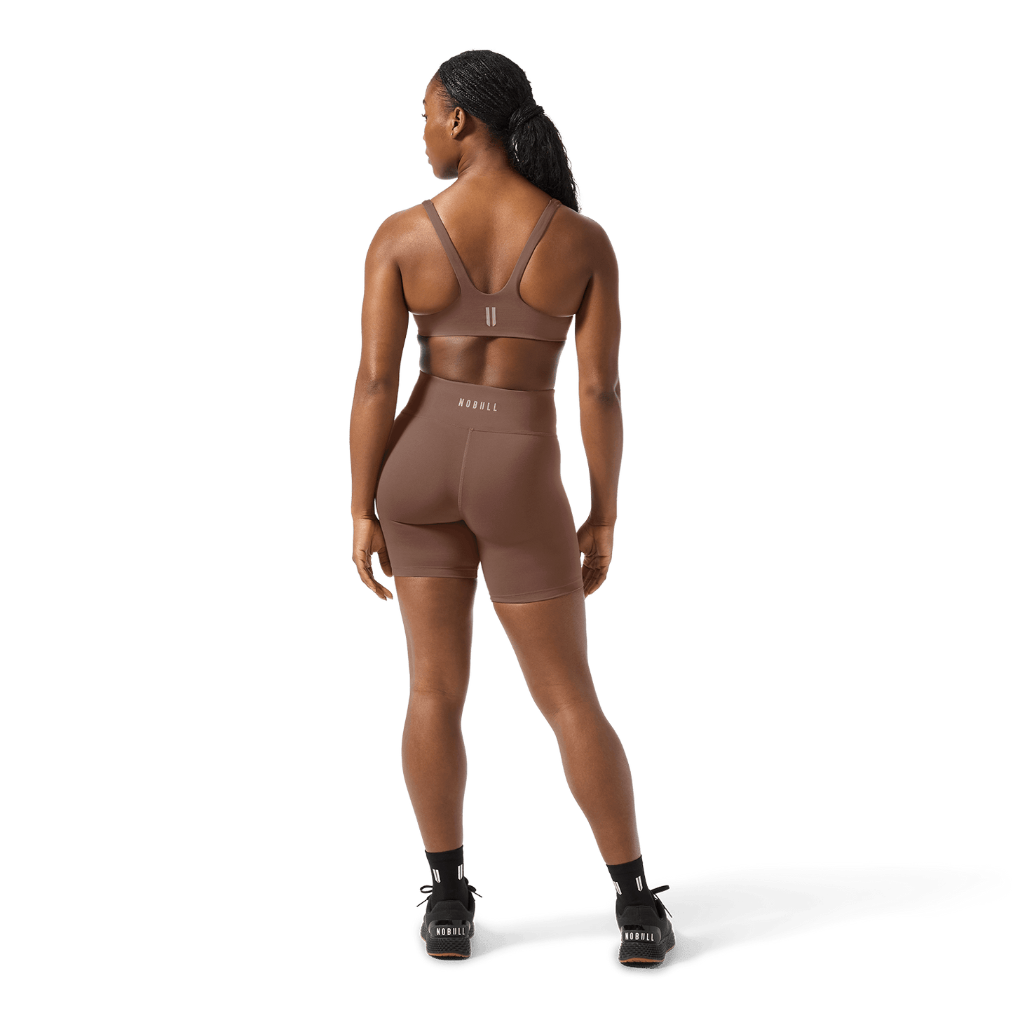 Women's Acorn U High-Rise Matte Short 6" Back Full Body Angle.