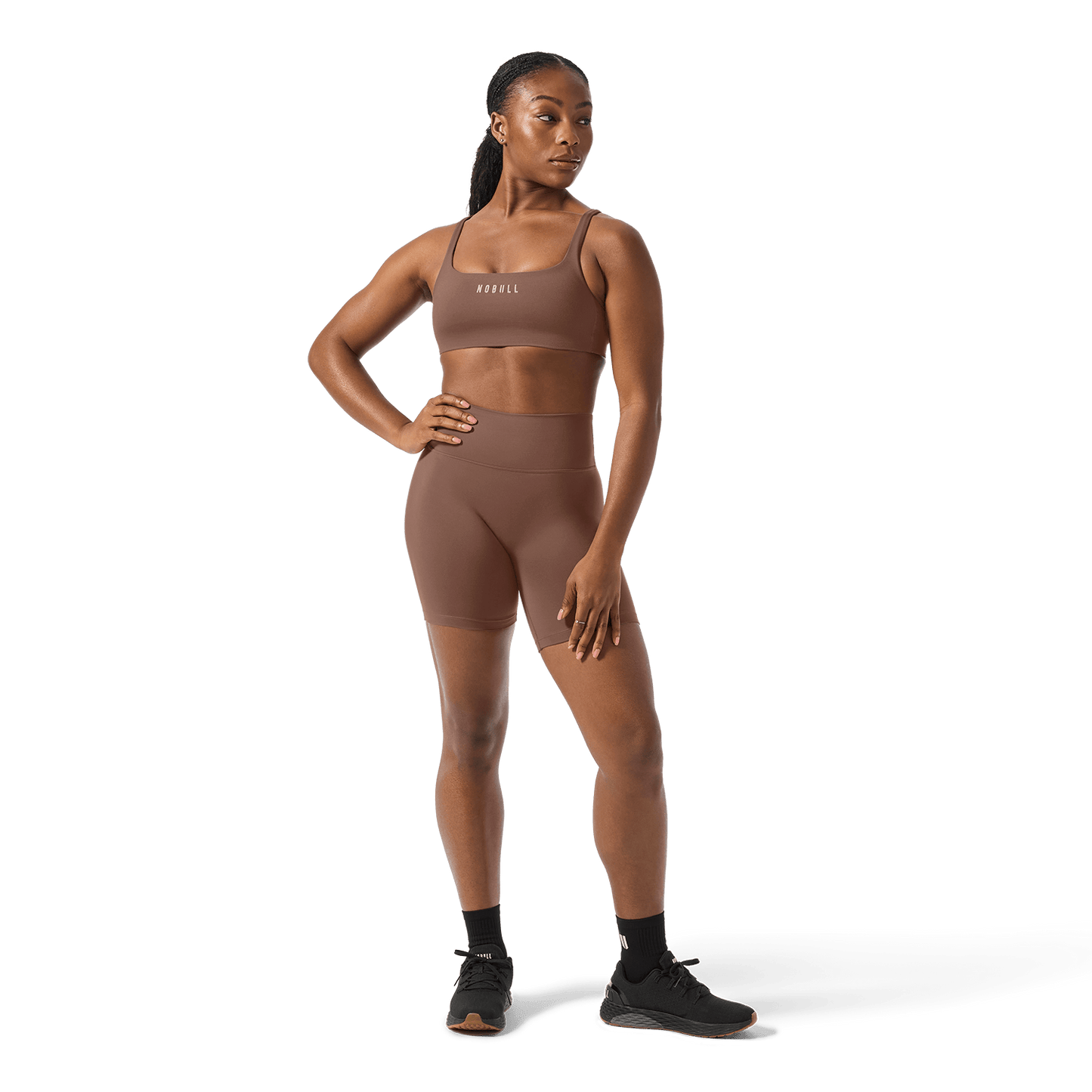 Women's Acorn U High-Rise Matte Short 6" Front Full Body Angle.
