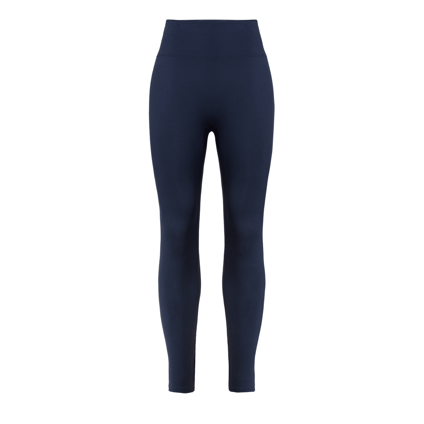 Women's Night Navy U High-Rise Matte Tight 25" Front Silhouette Angle.