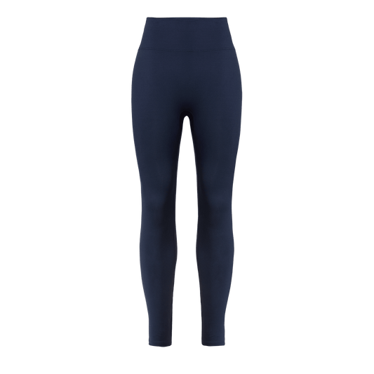 Women's Night Navy U High-Rise Matte Tight 25" Front Silhouette Angle.