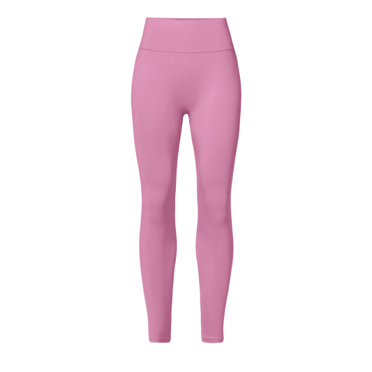 Women's Soft Pink U High-Rise Matte Tight 25" Front Silhouette Angle.