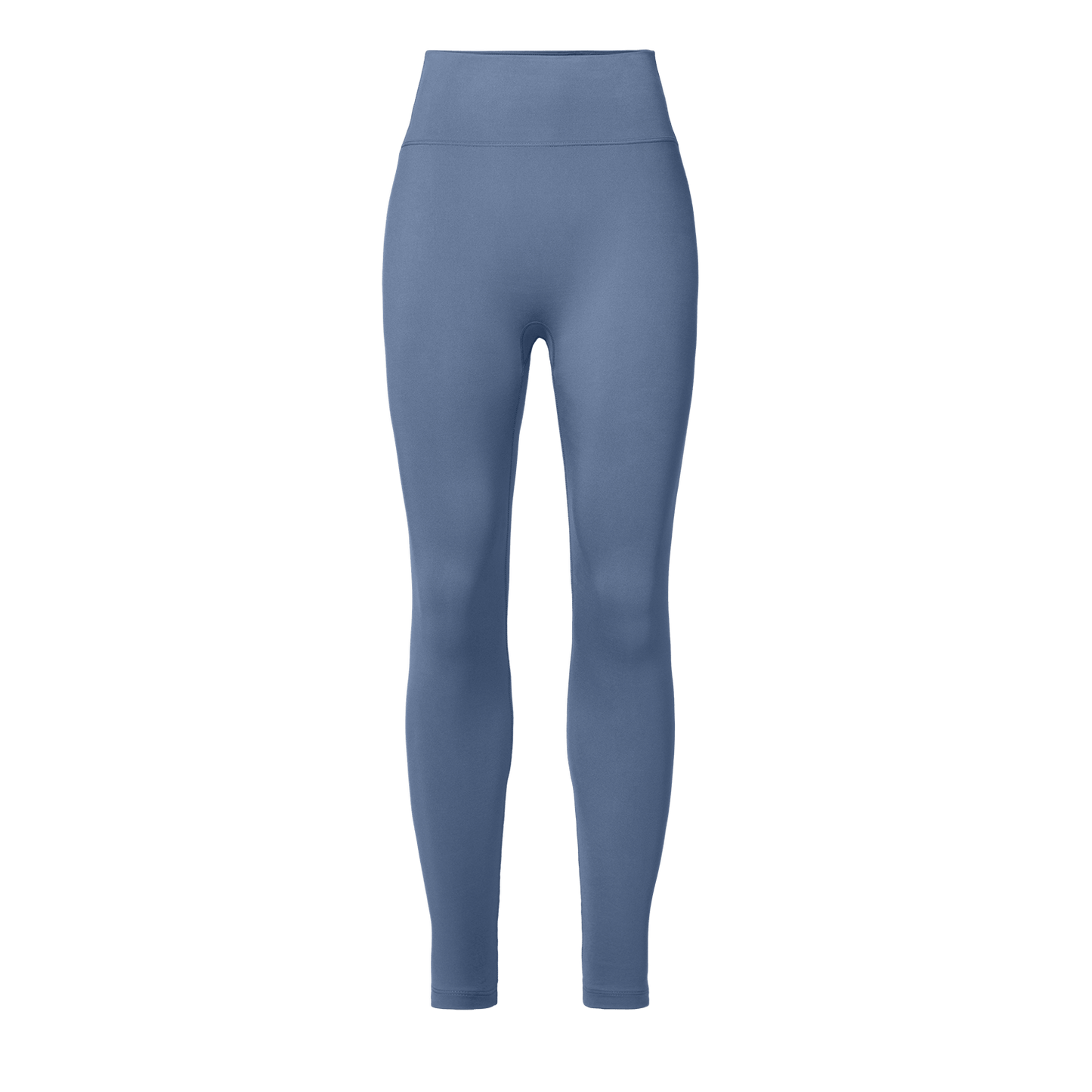 Women's Dusty Blue U High-Rise Matte Tight 25" Front Silhouette Angle.