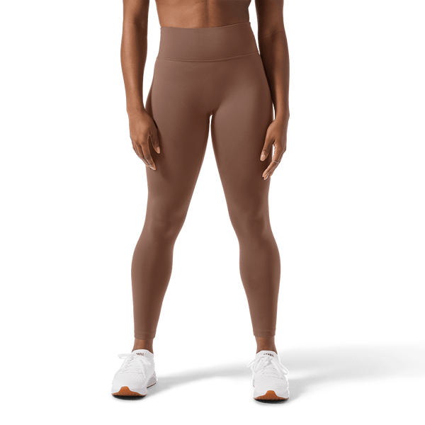 Women's Acorn U High-Rise Matte Tight 25" Front Lower Body Angle.