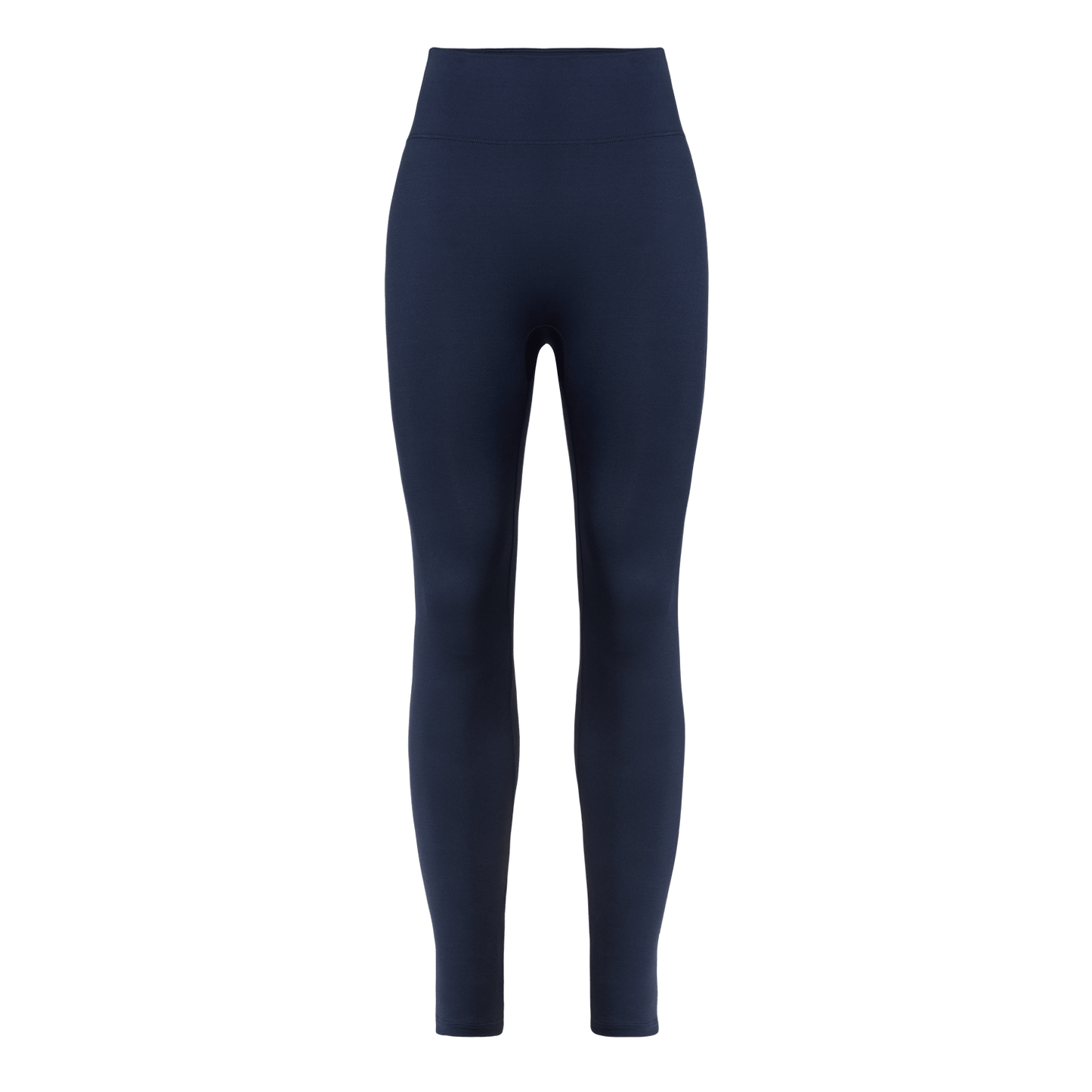 Women's Night Navy U High-Rise Matte Tight 28" Front Silhouette Angle.