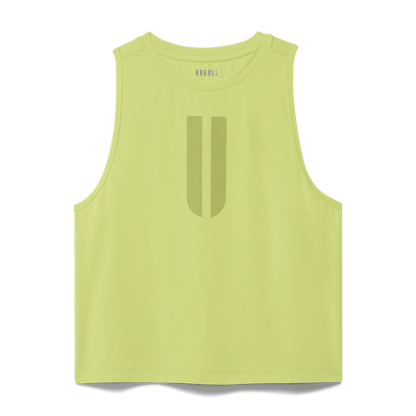 Women's Pear U Muscle Tank Flat Lay Angle.