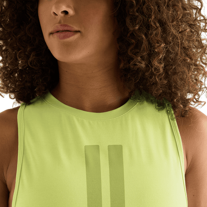 Women's Pear U Muscle Tank Detail Angle.