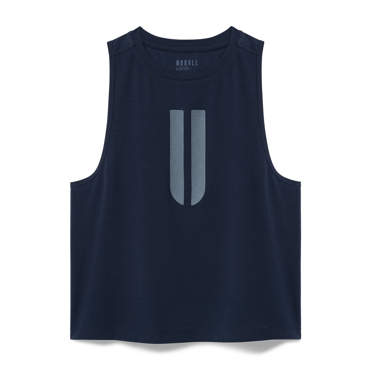 Women's Night Navy U Muscle Tank Flat Lay Angle.