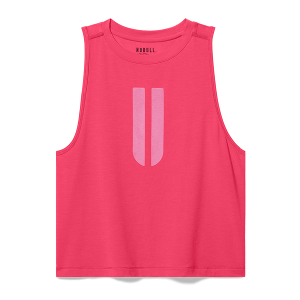 Women's Punch U Muscle Tank Flat Lay Angle.