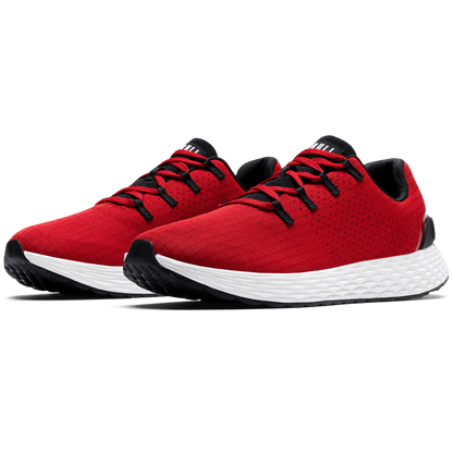 Equestrian Red Classic White Allday 365 Shoe Front Side Angle.