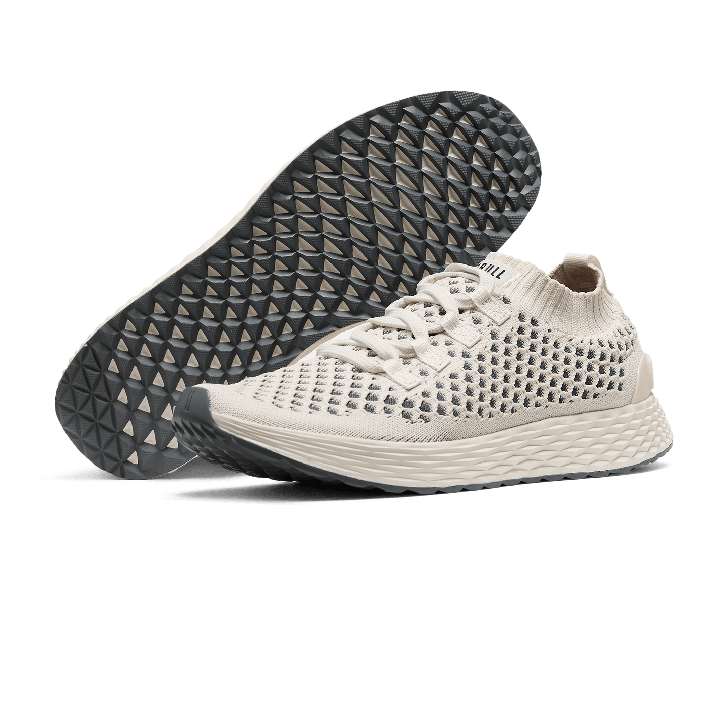 Light Ecru Allday Knit Shoes Angled.