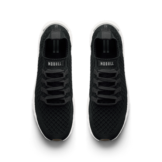 Jet Black Allday Knit Shoe Overhead Angle.